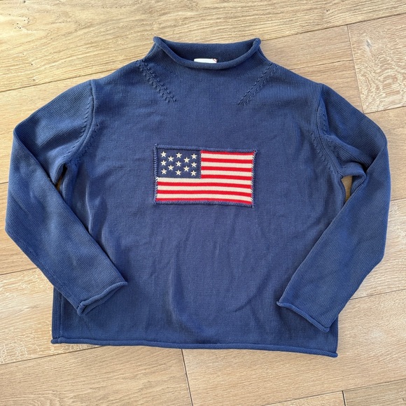TUCKERNUCK Navy Cotton Americana Sweater | Sz Med - Picture 4 of 12
